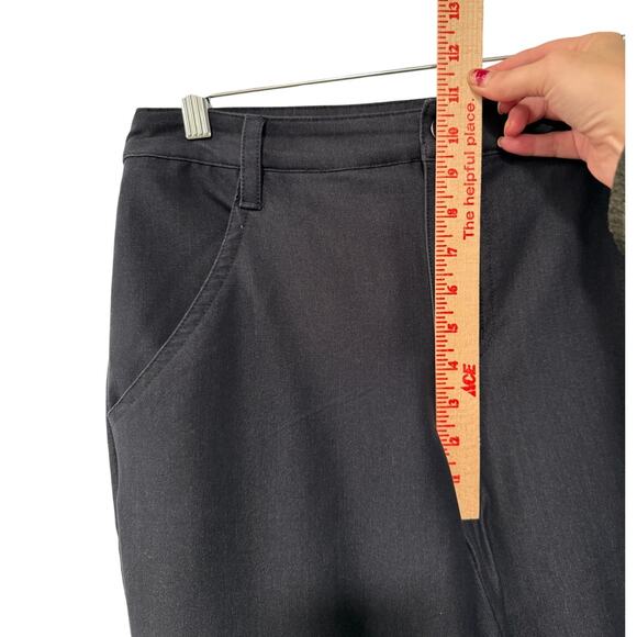 Tahari 10/30 High Rise Trousers $178 Stretch Cotton Dress Pants Crop Navy Blue - Picture 7 of 9